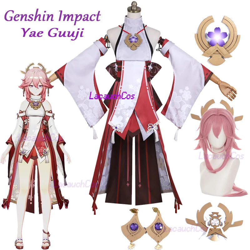 

Genshin Impact Yae Miko Cosplay Genshin Impact Account Yae Guuji Sexy costume Dress Halloween Anime Clothes Wig Accessories Suit