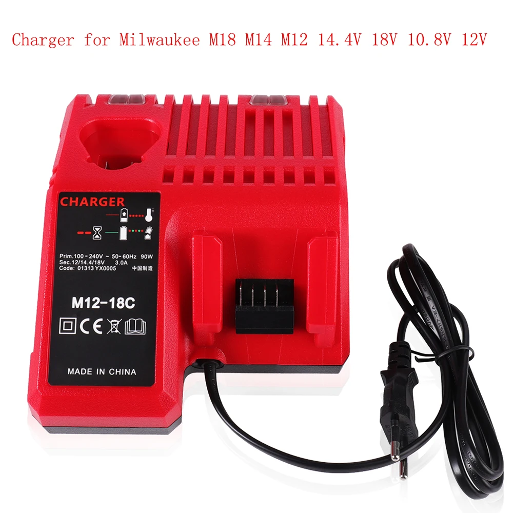 Зарядное устройство M12 M14 M18 для литий-ионных аккумуляторов Milwaukee 14,4 в 18 в 10,8 в 12 В 48-11-1815 48-11-1820 48-11-1840 48-11-1850 48-11-1828