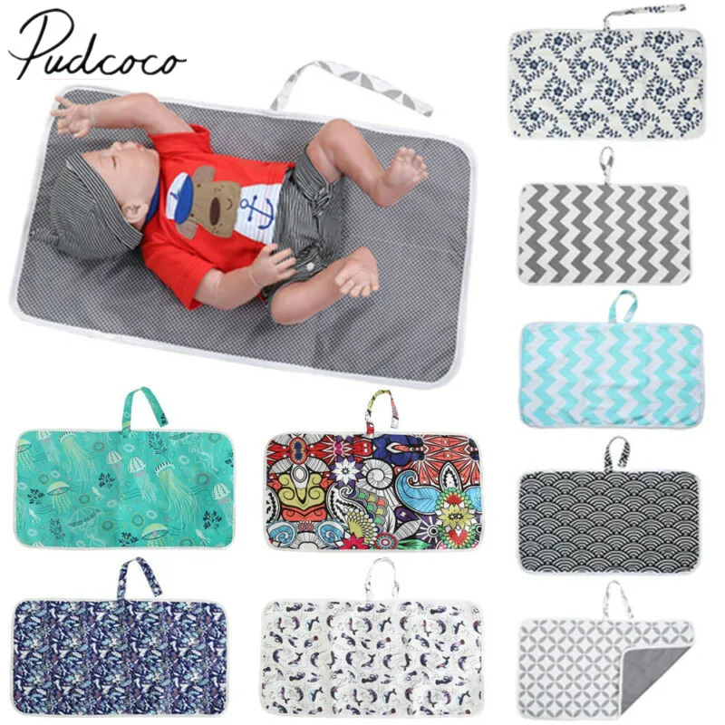 Портативный складной подгузник для новорожденных дорожный моющийся Мат