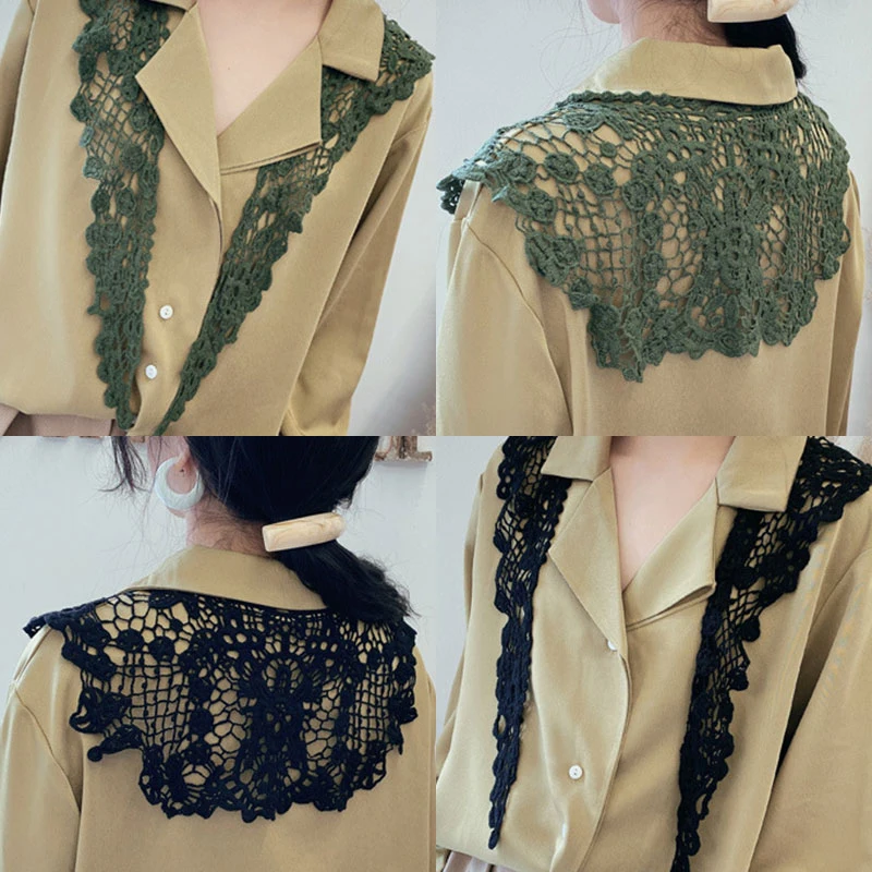 Новинка весна-лето 2020 женский белый черный треугольный кружевной шарф платок с