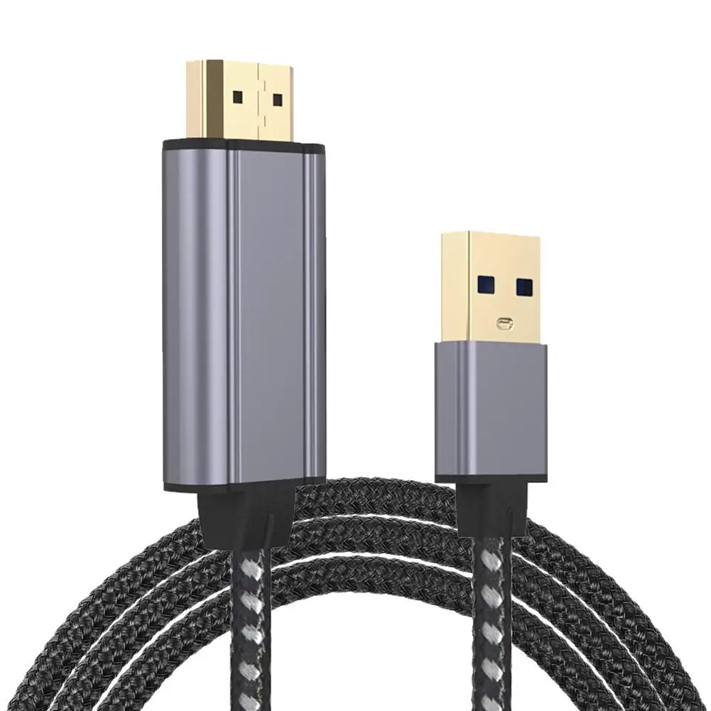 

2m USB3.0 To HDMI-compatible Audio Cable 1080P@60Hz One-way Design Connector for HDTVs Projectors Slide Projectors Computer