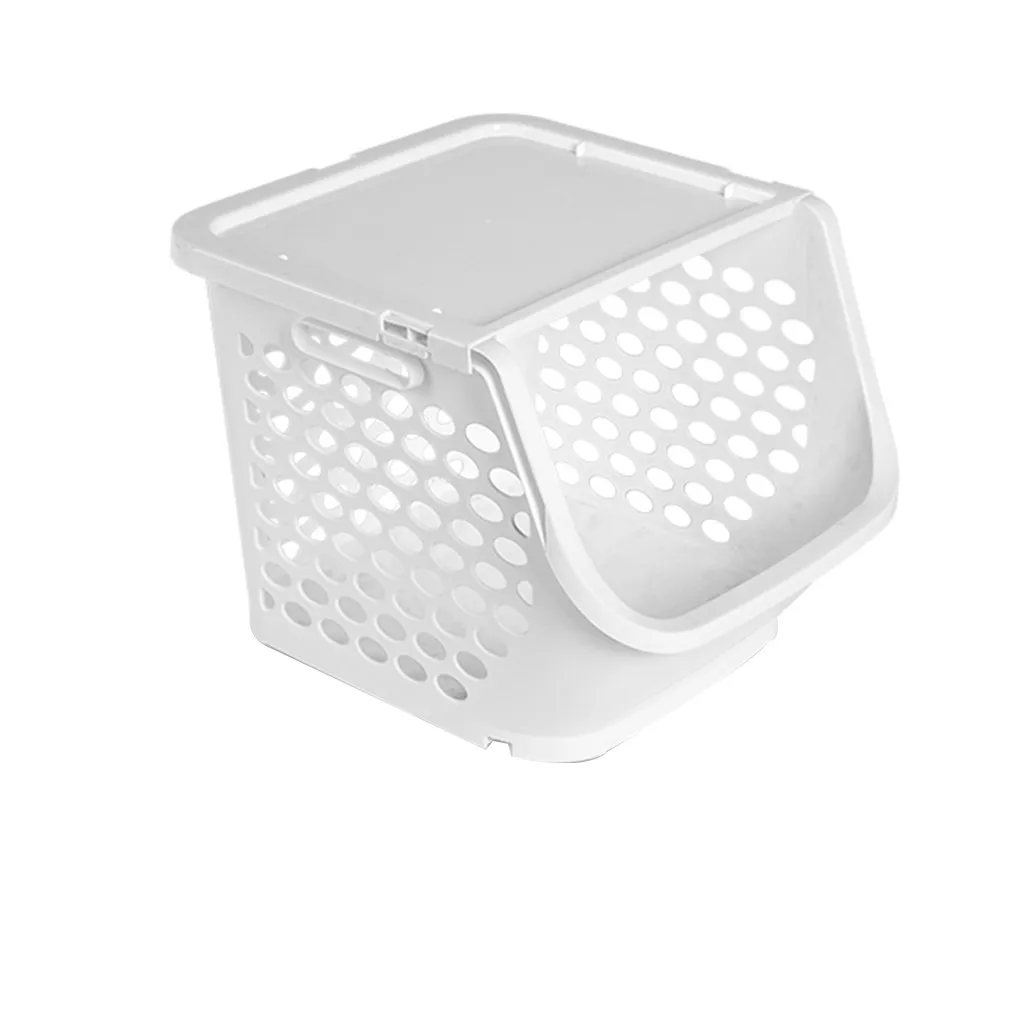 White Large storage basket Fruit And Vegetable Basket Storage Basket Thickening Kitchen Bedroom panier de rangement - Цвет: White