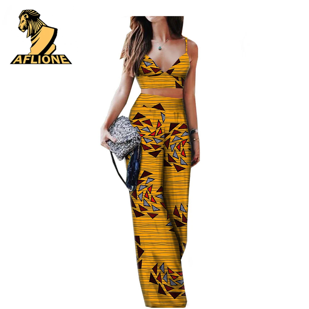 New 2021 African Clothes For Women Sexy Long Dress Summer Beach Apparel 2 Set Ankara Style Plus Size Nightclub Wax Pure Cotton