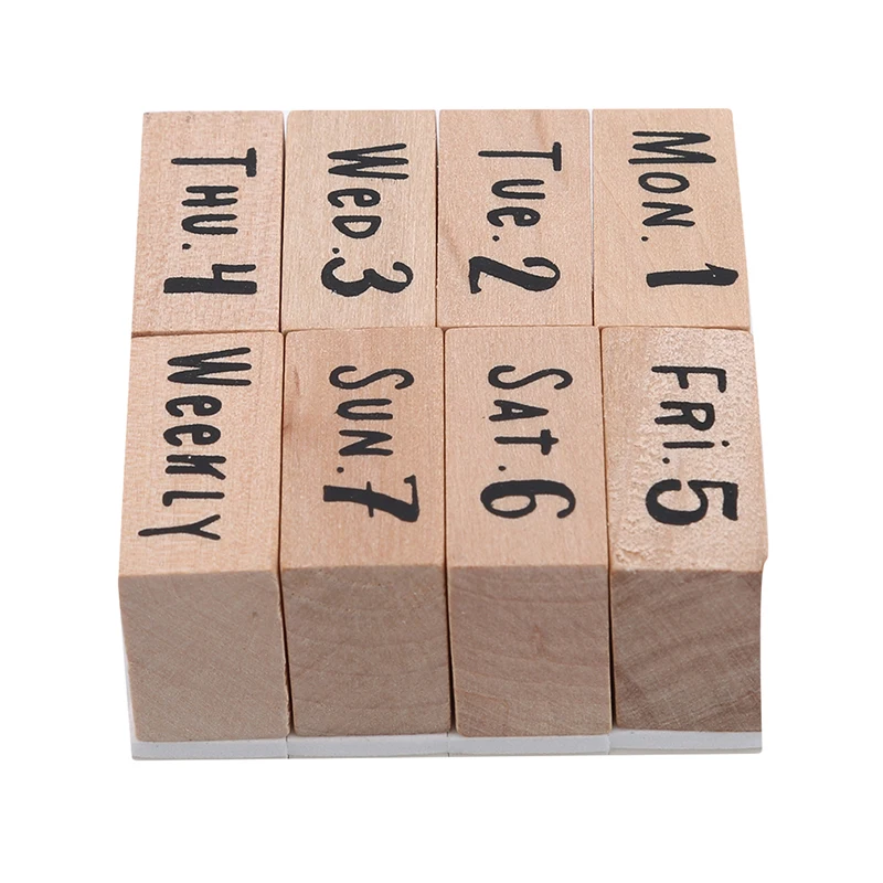 Vintage Date Stamp Set Bullet Journals Supplies Wood Stamps Basic Function Number Monthly Planner Stamps Stationery