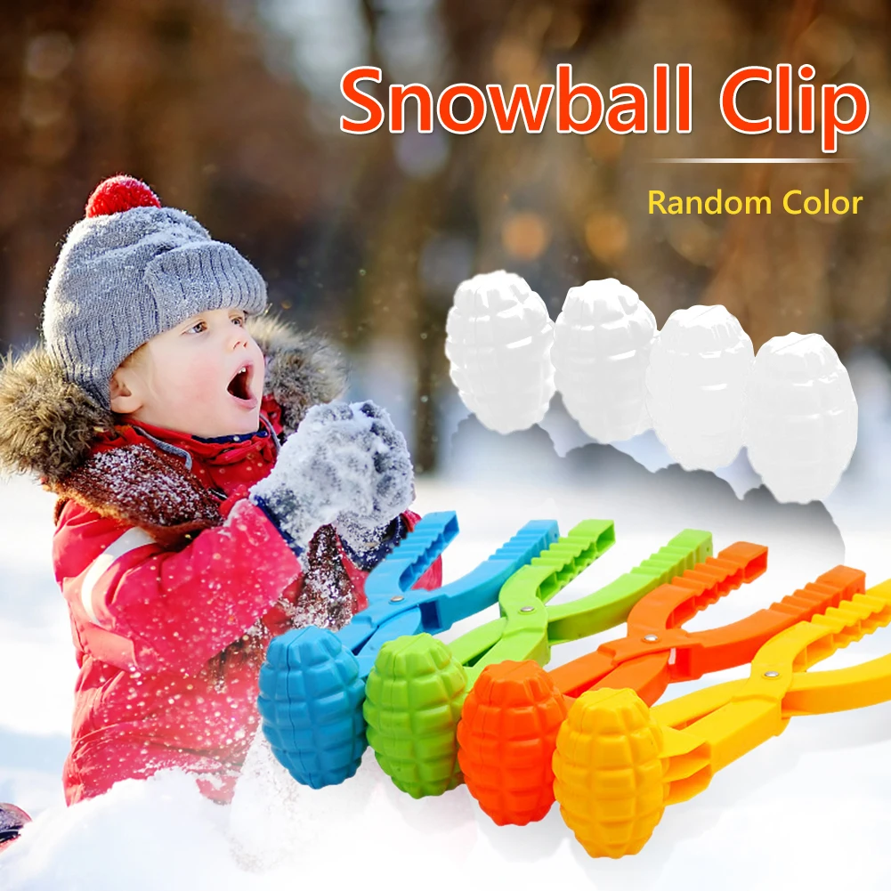 

1PC Winter Plastic Snowball Maker Clip Kids Safety Snow Sand Ball Mold Snowball Fight Toy Children Outdoor Sports Random Color