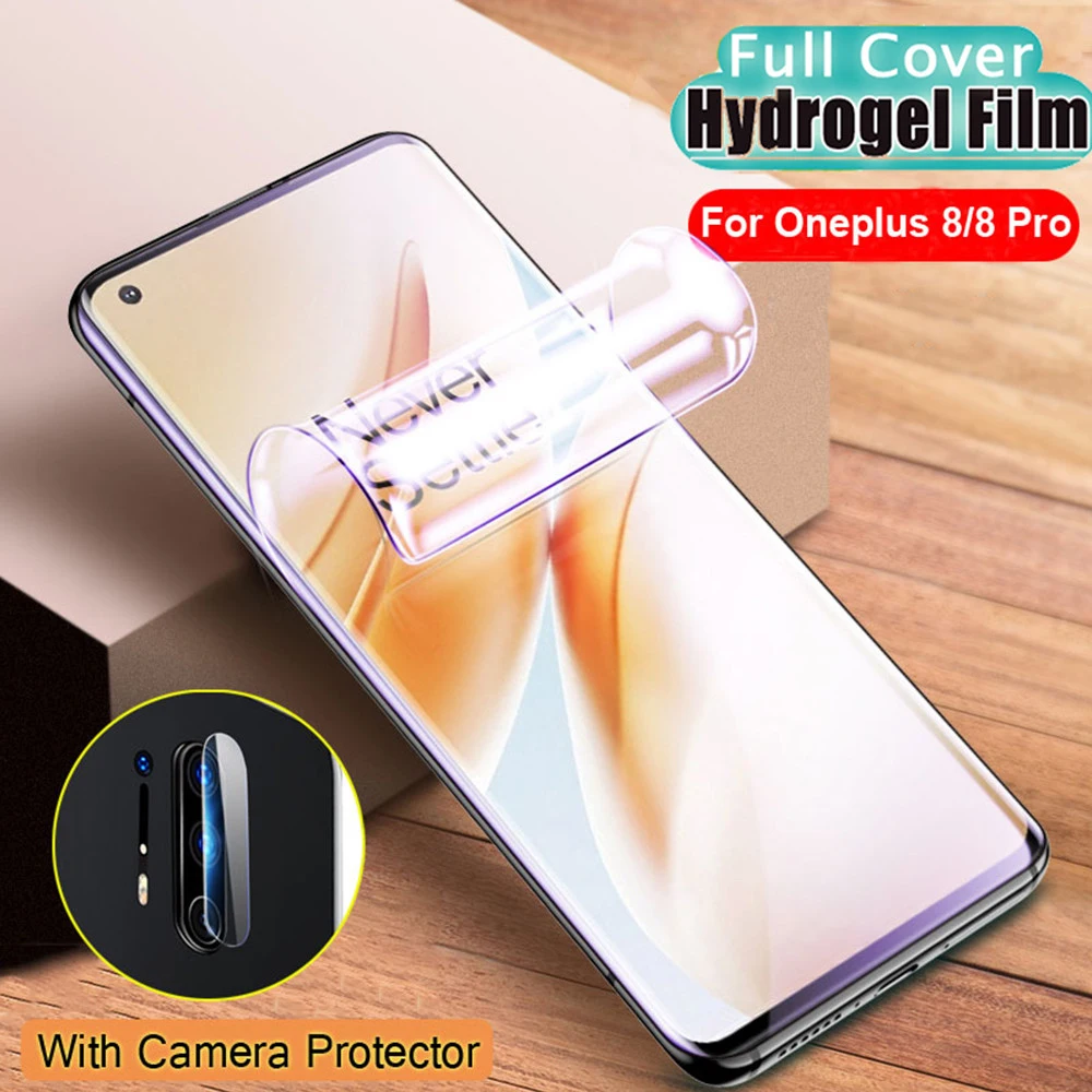 

Мягкая Гидрогелевая пленка для Oneplus 8 Pro, защита экрана, полное покрытие, защита от царапин, не стекло, Передняя пленка One plus 7T 7 Pro 8Pro