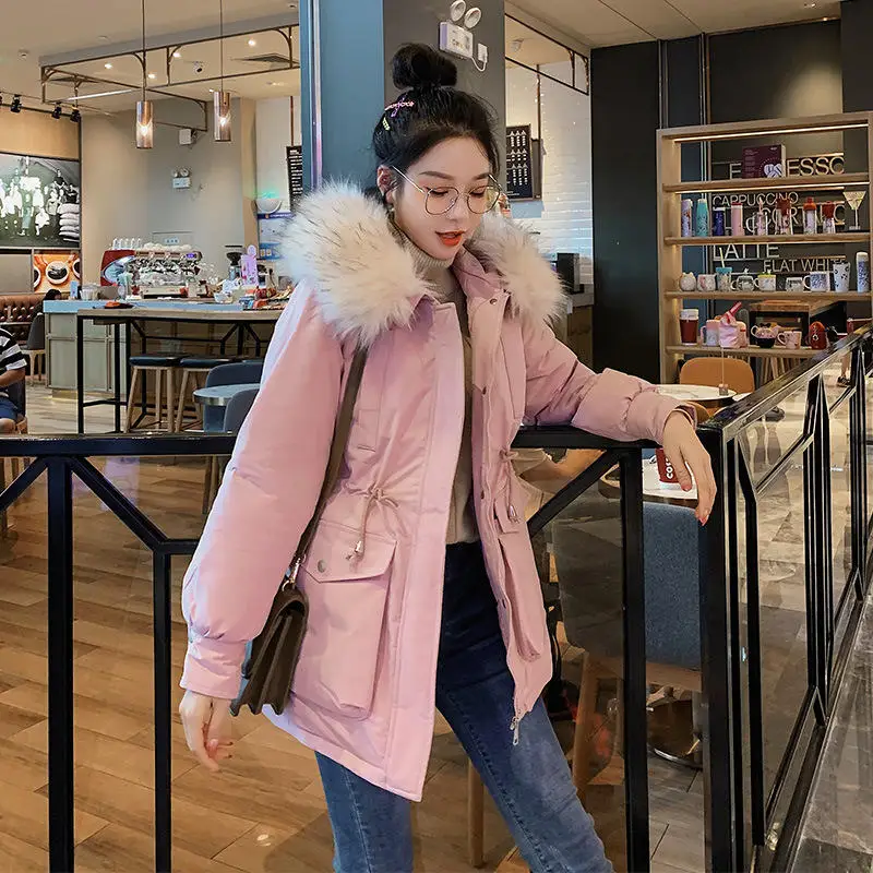 

Plus Size Hooded Jackets Fashion Women Winter Coat Solid Thicken Warm Jacket Down Cotton Padded Coat Outerwear New Parkas Q2921