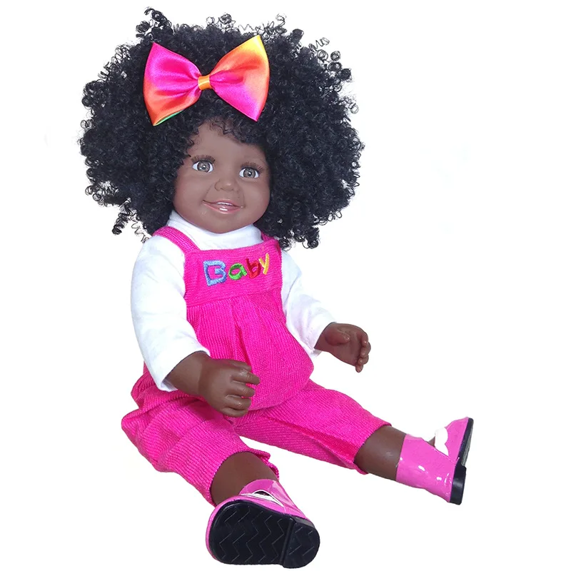 Черные Детские куклы поп зеленые Африканские 18 дюймов bebe reborn силиконовые