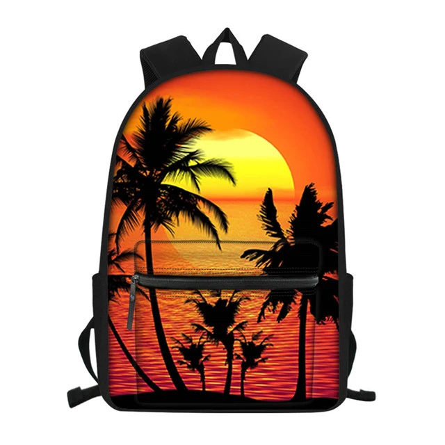 Стильный Гавайский рюкзак с принтом пальмы, пляжные школьные ранцы для подростков, дорожные рюкзаки для ноутбука для мальчиков и девочек
