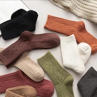 autumn winter japanese style cashmere wool socks woman thick solid color warm long socks girls casual sox christmas gifts