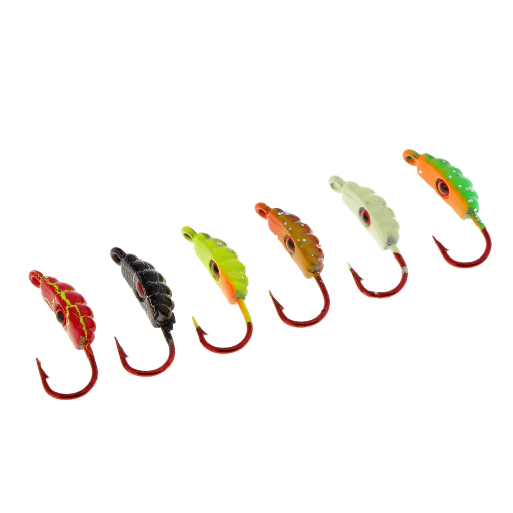 6Pcs/Set Winter Ice Fishing Hook Hard Lures Lead Jigs Head Hooks Baits | Спорт и развлечения