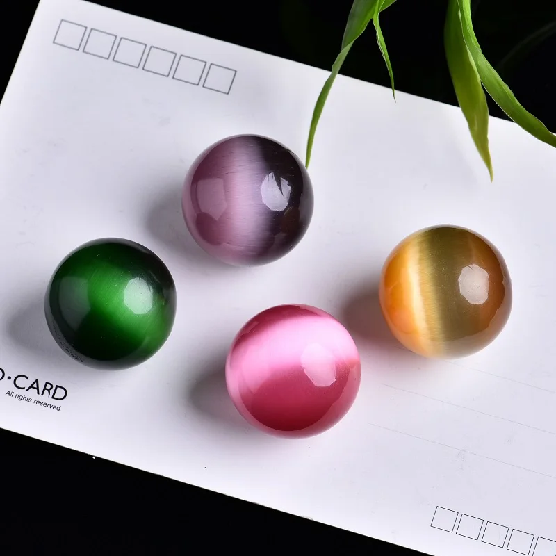 1 шт. хрустальный шар кошачий глаз Кварцевая минеральная бижутерия домашний