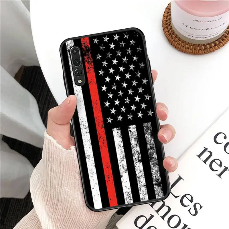 Полицейская линия американский флаг чехол для телефона Huawei Mate 30 Pro P20 P30 P40 pro lite Y7 Y6
