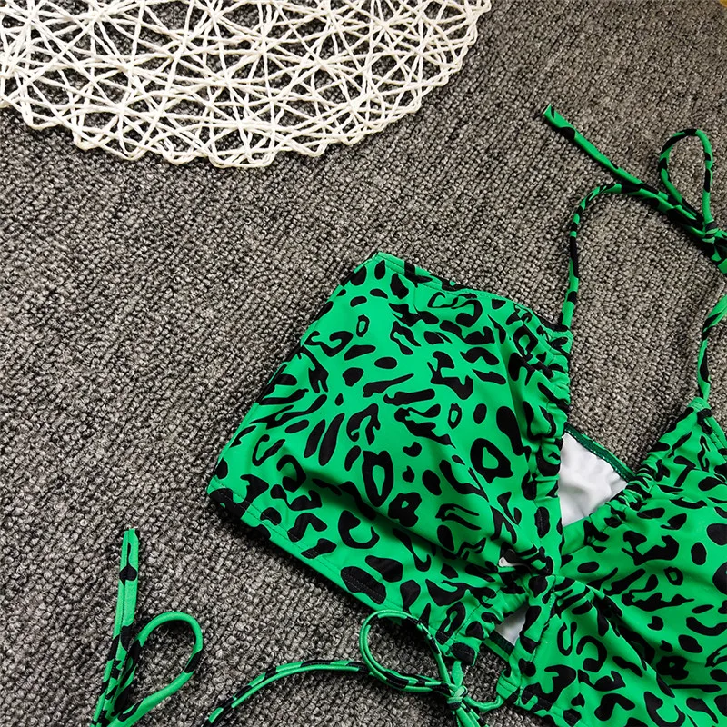 

Sexy Women Ladies Bikini Set Leopard Print Low Waist Bandage Push-Up Padded Bra Swimwear Swimsuit Bathing Brazilian Biquini Hot