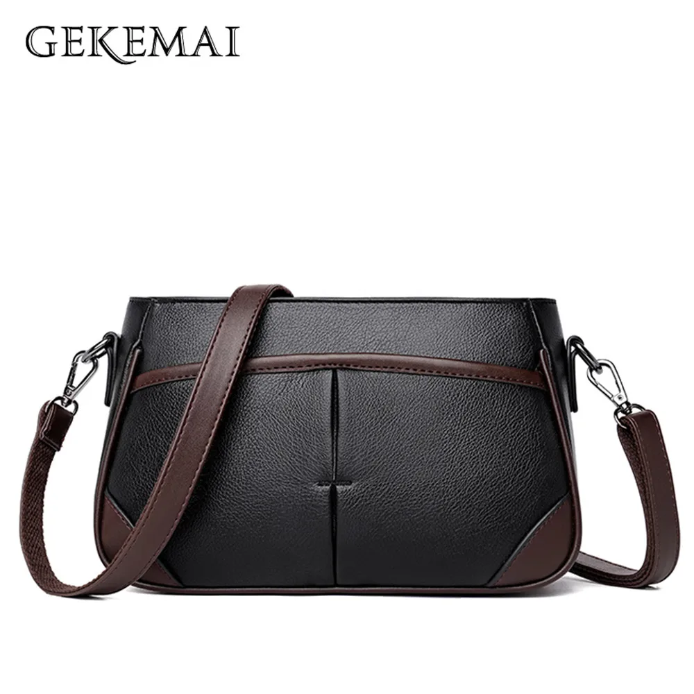 

Panelled Color Contrast Designer Ladies Shoulder Bag High Quality PU Leather Women Messenger Bags Fashion Casual Women's Wallet