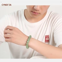cynsfja new real rare certified natural hetian jade nephrite lucky amulets jade bracelets elegant green high quality best gifts
