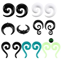 1pair acrylic ear tapers spiral gauges plugs small expander earring ear lobe piercing stretcheres piercing body jewelry
