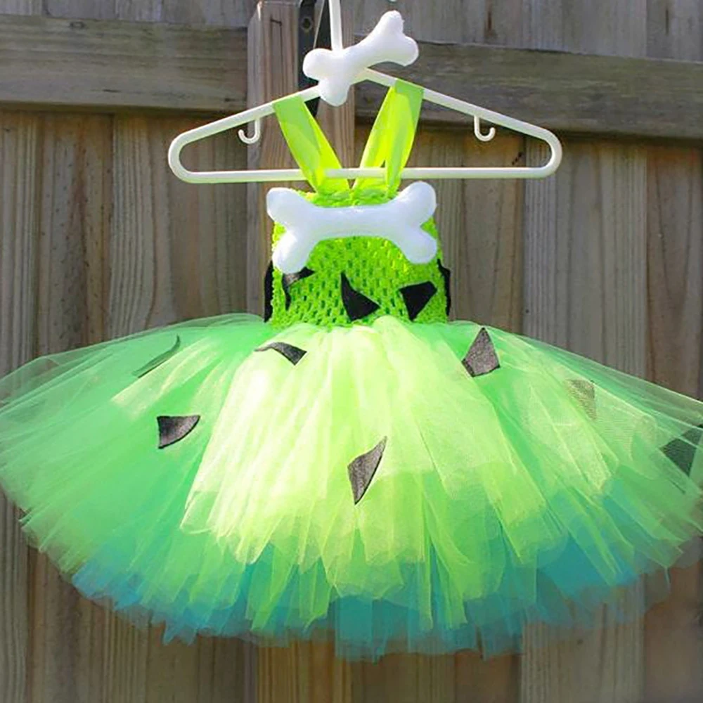 Зеленое Пышное Платье-пачка для девочек детское платье из тюля с черным