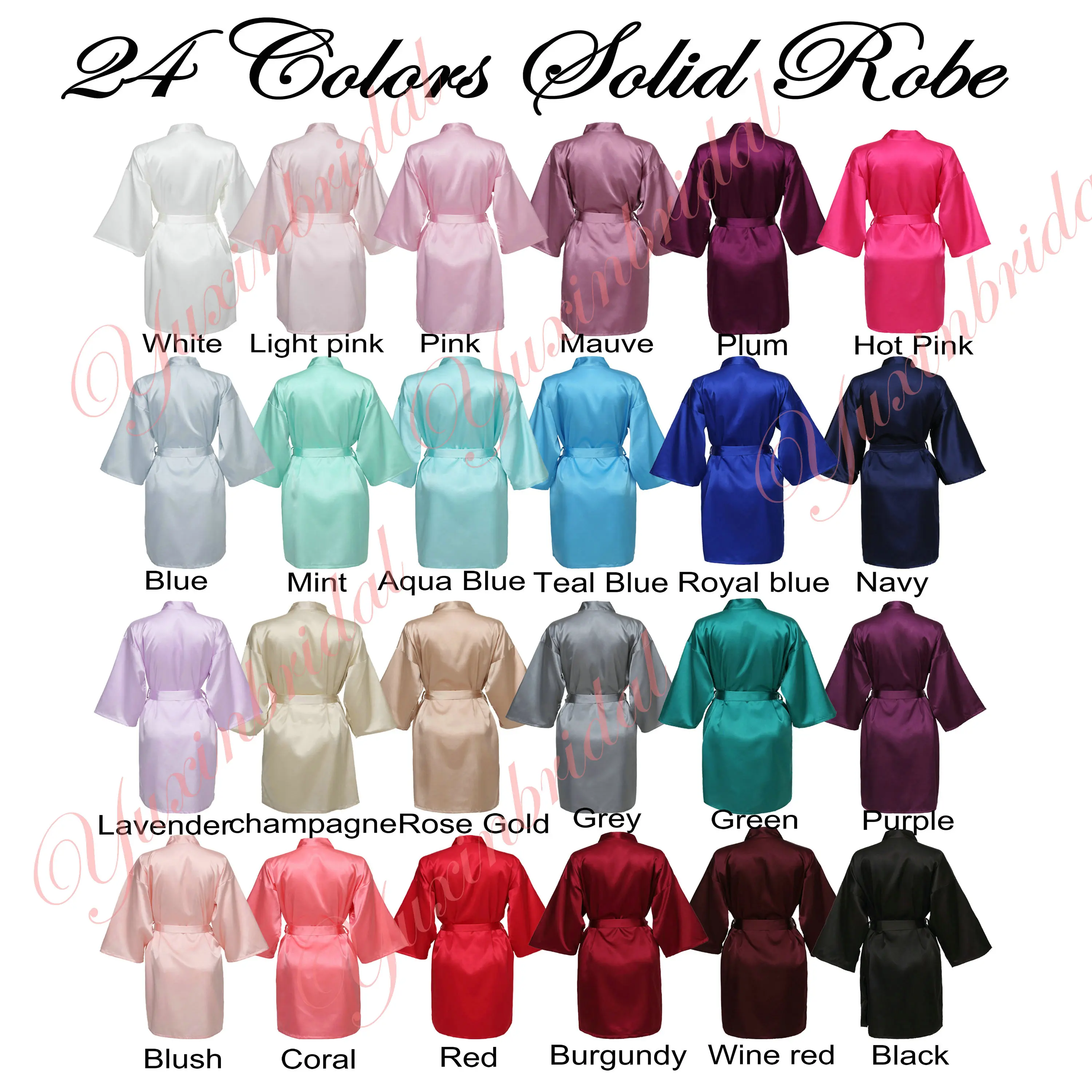 Satin Silk Robes Bride Bridesmaid Robe Gown Robes Women Wedding Robe Dressing Gown Gold Custom Text Print Robe