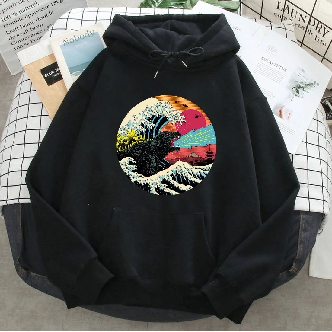 

Толстовка унисекс с капюшоном и принтом «Великая волна»