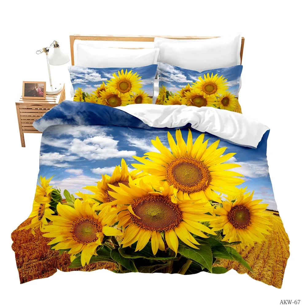 

Flower Picture Bedding Duvet Cover Pillowcase Single Double King Quilt Cover Bedding Set Bedroom Set Queen Duvet Cover Set