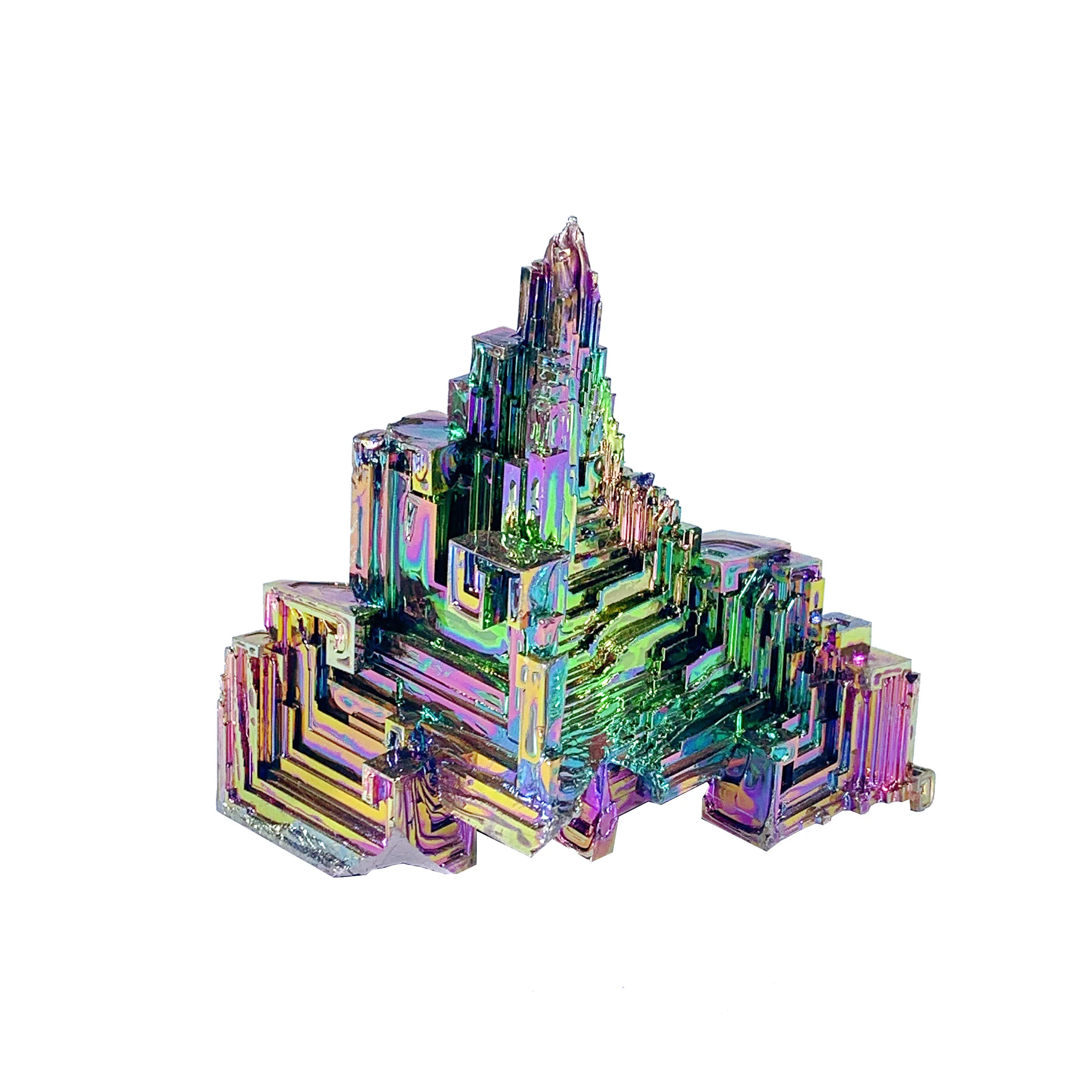

Natural Crystal Quartz Mineral Stone Bismuth Pyramid Specimen Freeform Energy Reiki Healing Home Decoration Accessories Gemstone