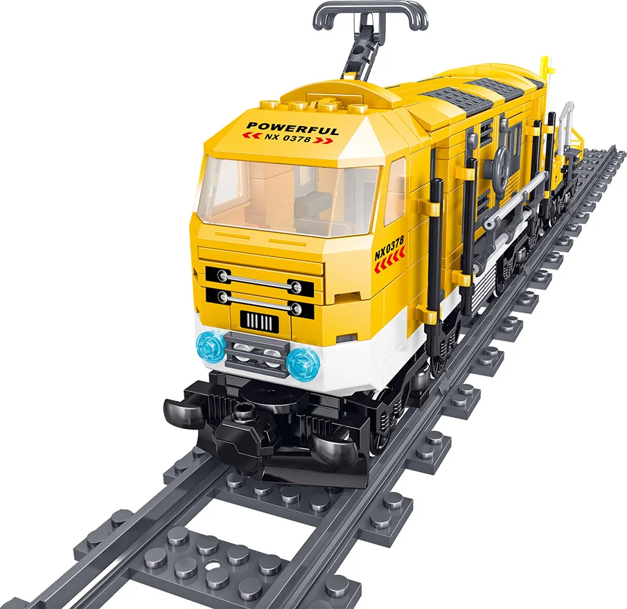 

QL0308 Building Block Train Series Railway Maintenance Car Children's Educational Assembly Toy Small Particle Toy christmas Gift