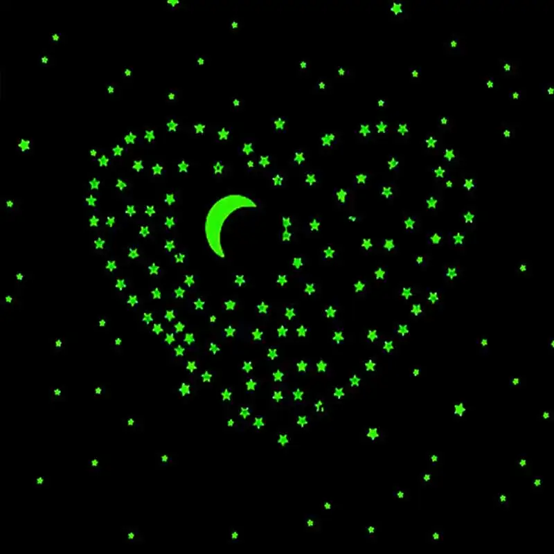100 шт светится в темноте звезда и Луна энергия флуоресцентный Рождество Дети