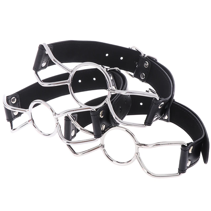 Кожа сексуальные игрушки кляп Флирт для пар открытый рот с o образным кольцом