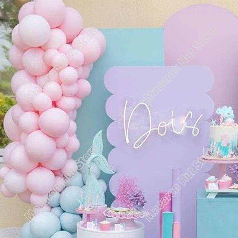 

Doubled Macaron Blue Wedding Birthday Party Backdrop Baby Shower DIY Supplies Decoration Celebration Balloon Garland Arch Kits