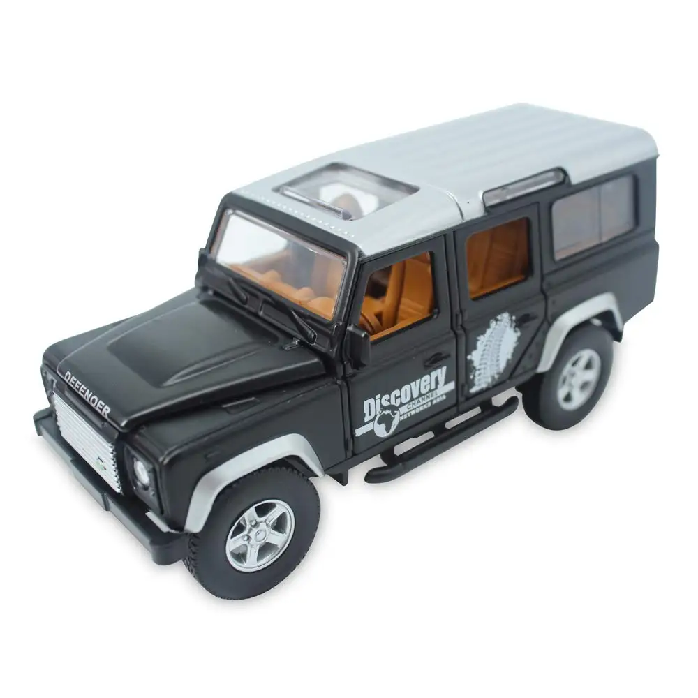 Black No Box 1:32 SUV Defender сплав Модель автомобиля игрушки автомобиль вытянуть назад звук и светильник акустооптика для детей подарки на день рождения для взрослых - Цвет: Black No Box