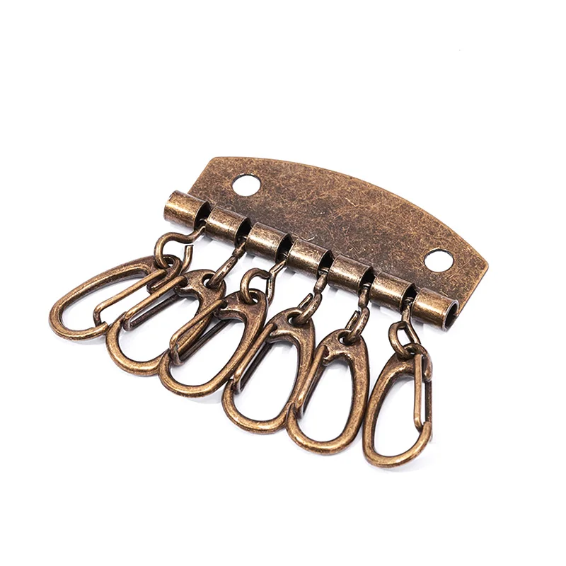 Metal Key Holder Row Keyring Organnizer With 6 Snap Hook For Leather Craft Wallet Case Purse Bag Hardware Accessories | Украшения и