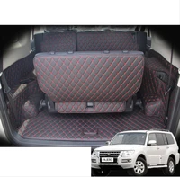 fiber leather car trunk mat for mitsubishi pajero montero shogun 2006 2019 2016 2015 2014 2013 2012 2011 2010 car accessories