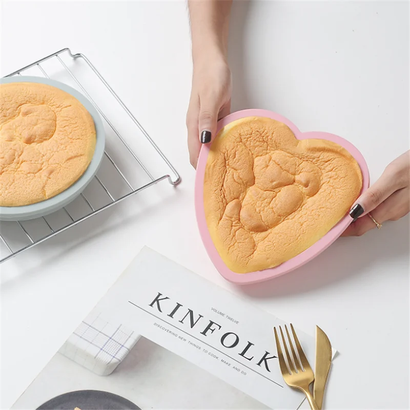 

Topbaking Silicone Layered Cake Mold Round Shape Round Heart Silicone Bread Pan Toast Bread Mold Cake Tray Mould Baking Tools