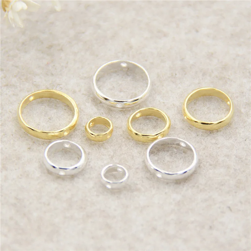 2021 New S925 Sterling Silver Jewelry DIY Beaded Bracelet Necklace Accessories Round Hollow Covered Circle Beaded Jewelry