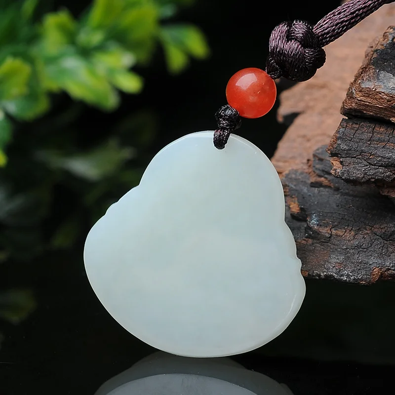 Hetian Yu Buddha public pendant finecarving pendants Natural jade white certificate | Украшения и аксессуары