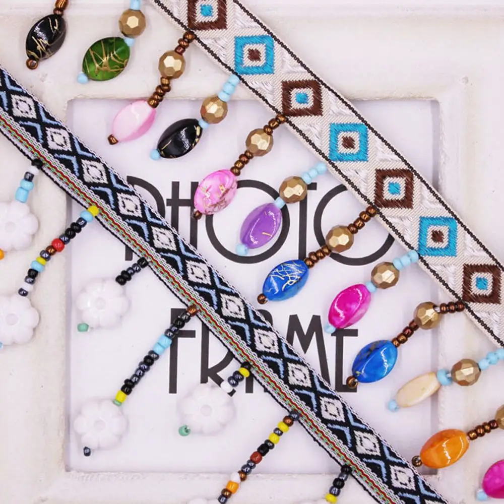 1 ярд ручная работа украшенная бисером кисточками кружевной лентой помпоном