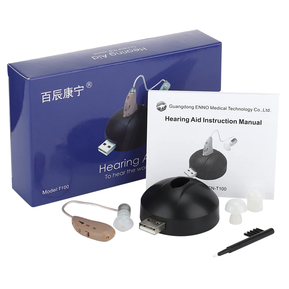 

Portable Rechargeable Sound Amplifier Hearing Aid Device Adjustable Tone Personal Ear Healthe Care USB Magnetic Charging