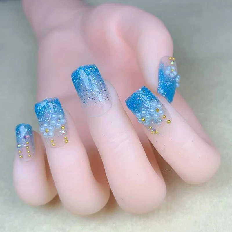 

24pcs Fashion Manicure Patch False Nails Save Time Wearable Nail Patch with Glue TU45889