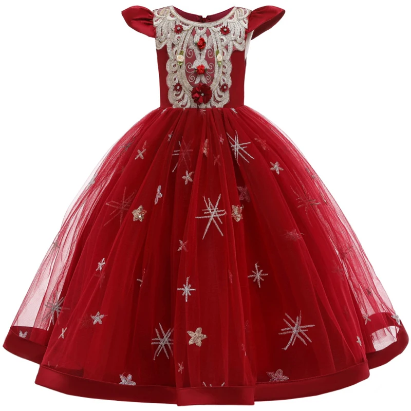 Новое длинное платье с цветочной вышивкой для девочек на свадьбу и вечеринку