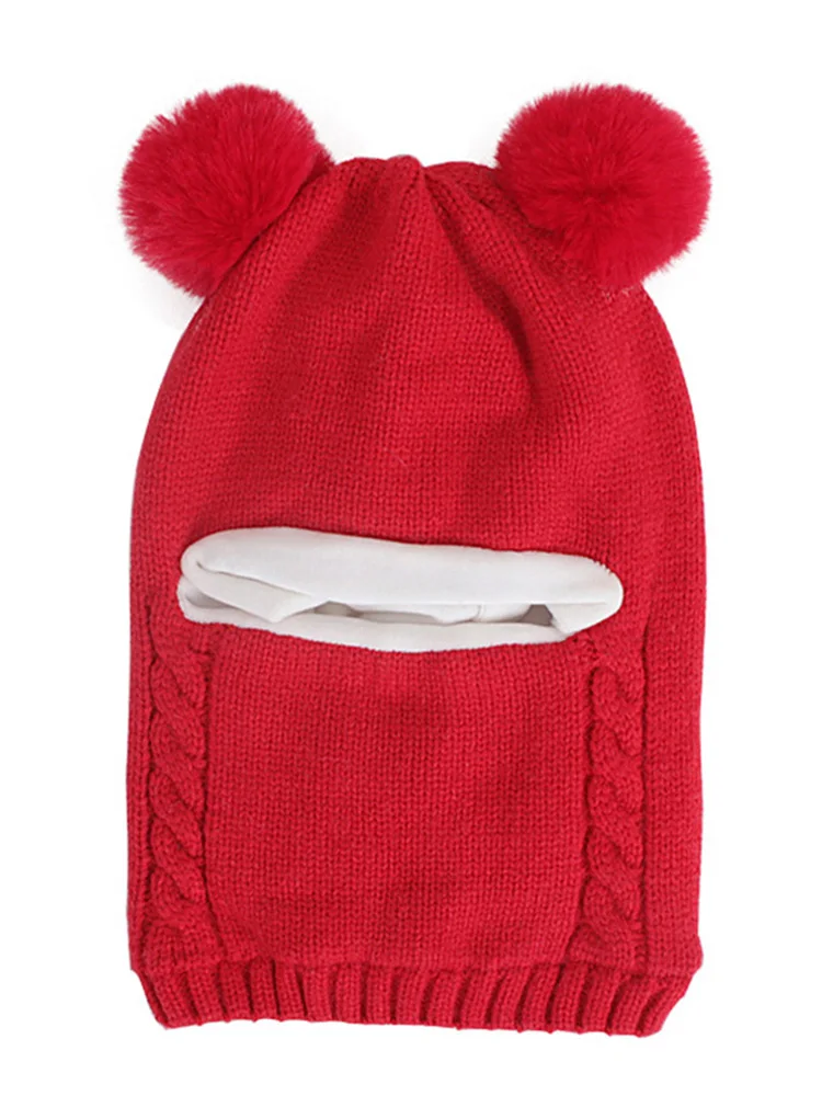 

New Autumn Winter Boy Girl Children Warm Fashion Hats Scarves Mask Baby Thick Knitted Cute Hat Windproof