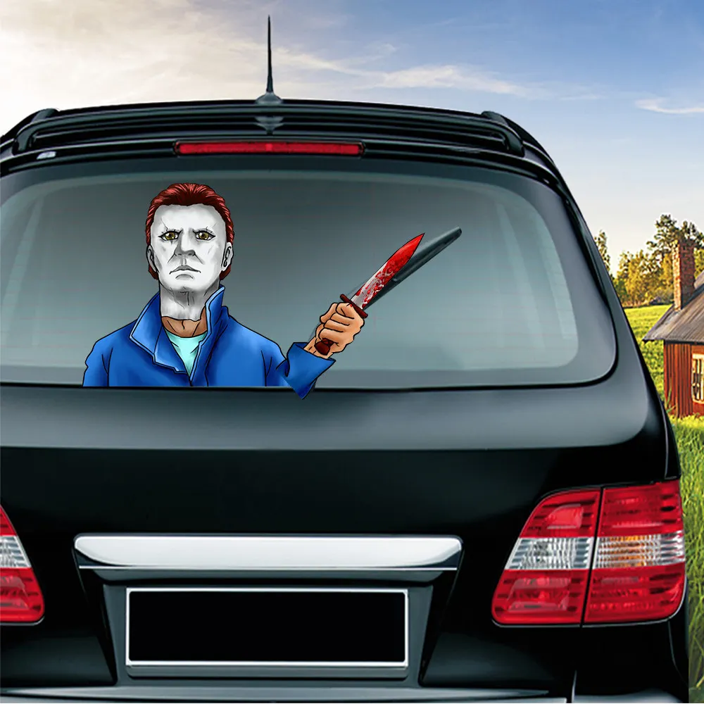 Killer Michael Ужасная Автомобильная наклейка, серия, съемная, ПВХ, на заднее стекло, стеклоочиститель, креативные автомобильные Стикеры, Стайлинг автомобиля, автомобильные украшения - Название цвета: Killer Michael