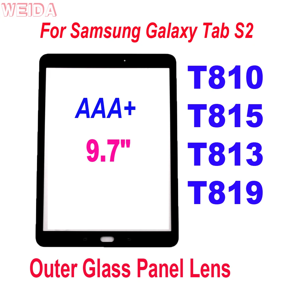 

9.7" T810 Touch For Samsung Galaxy Tab S2 T810 T815 T813 T819 Front Touch Screen Outer Glass Panel Lens Replacement Parts