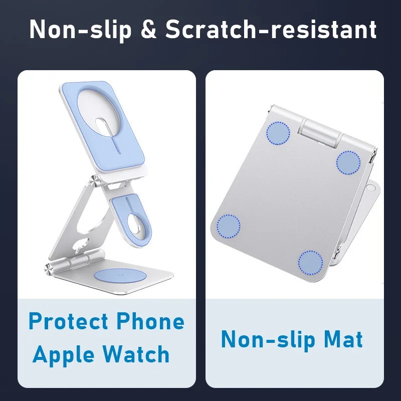 3in1 aluminum adjustable phone stand for iphone 12 pro max mini mount foldable desk holder for airpods pro apple watch free global shipping