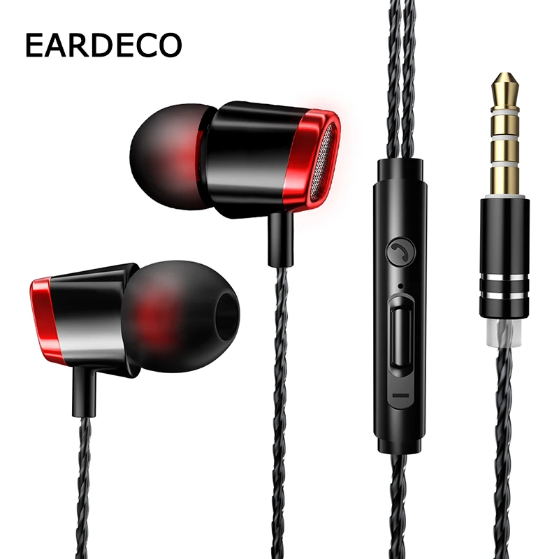 

EARDECO Wired Headphones Original In Ear Bass Phone Earphone Earbuds Noise Canceling Sport Headset Headphone With Mic 3.5mm