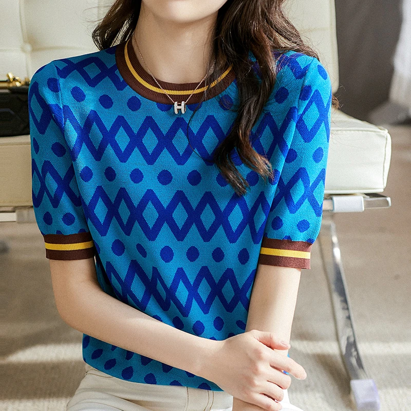 Женский вязаный свитер с круглым вырезом Повседневный пуловер свободного покроя