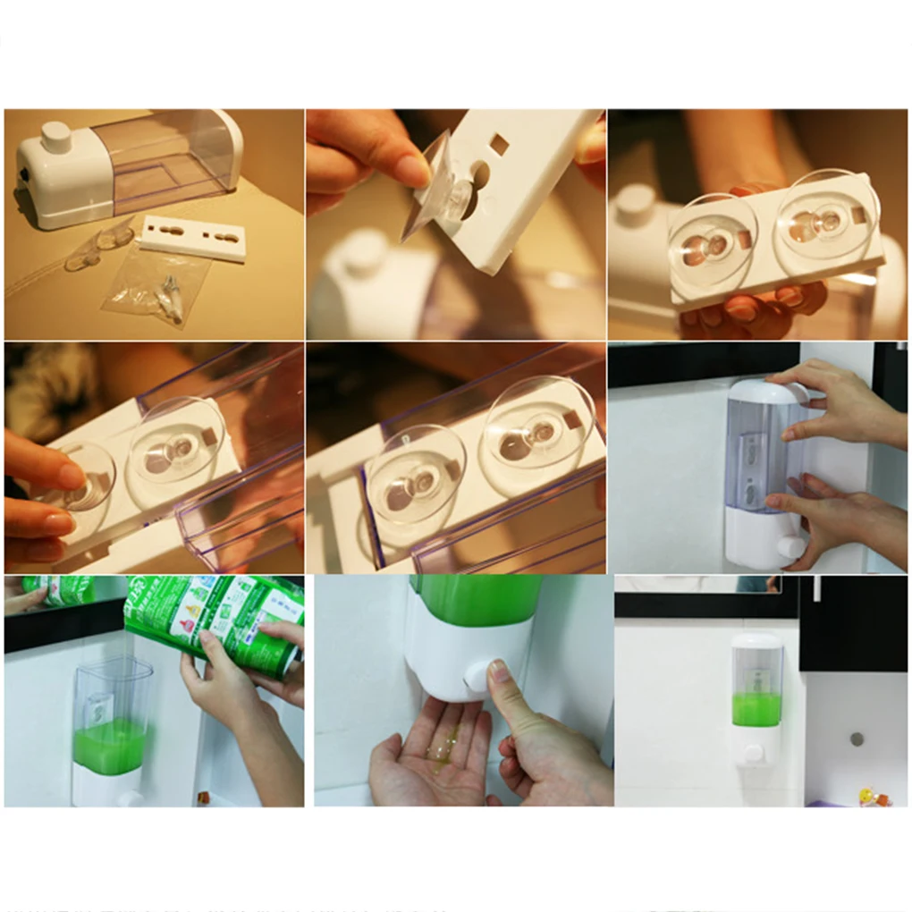 Настенный дозатор для мыла на присоске душа одиночный лосьона кухни ванной