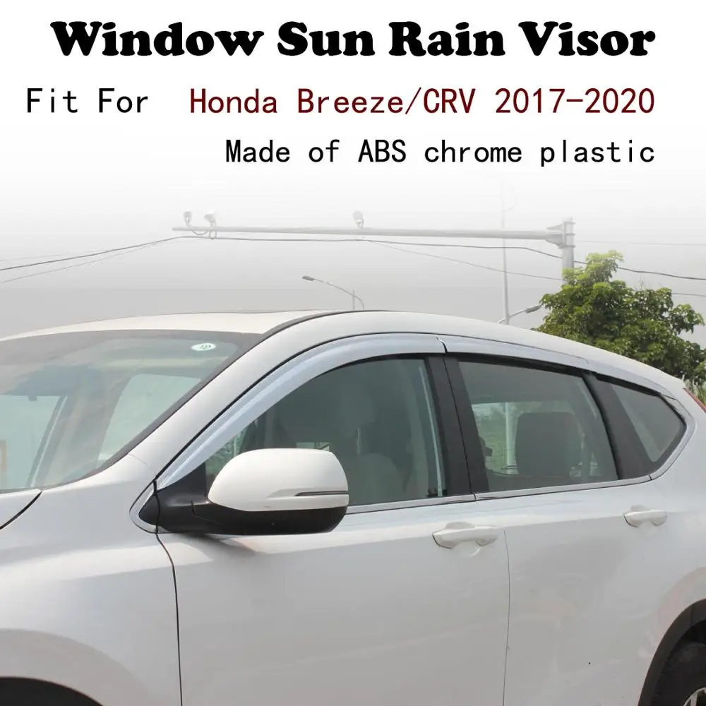 

ABS хромированный Пластиковый оконный козырек тенты Защита от солнца и дождя автомобильные аксессуары для Honda Breeze/CRV 2017-2020