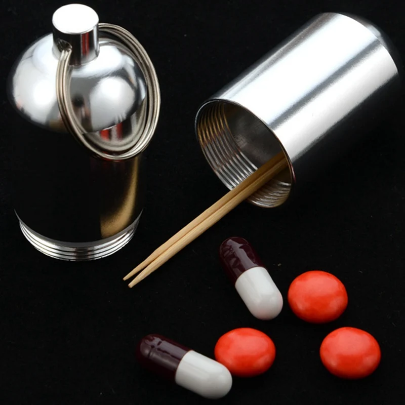 Новый брелок для лекарств коробка таблеток алюминиевый корпус хранения