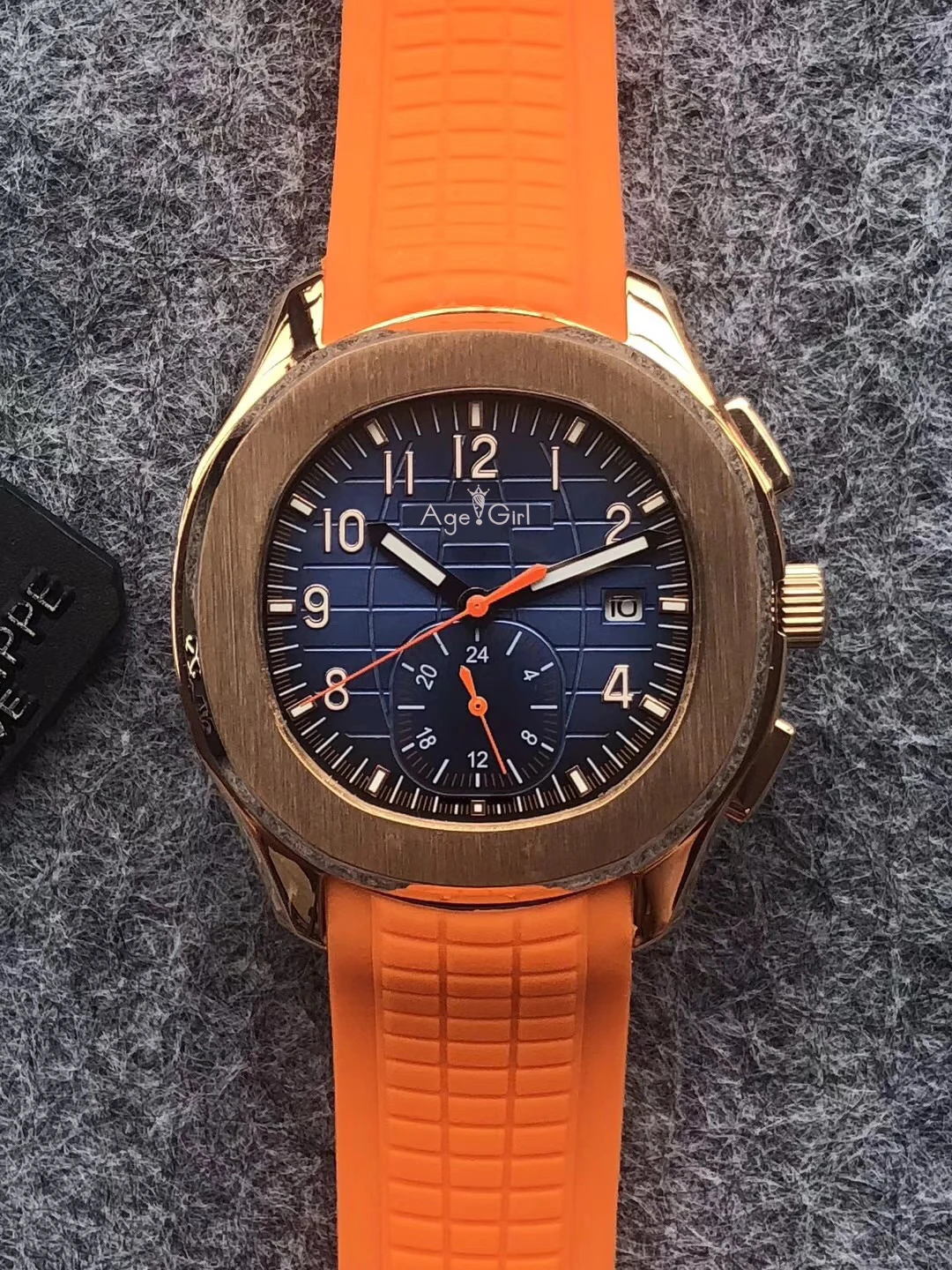 

Classic New Automatic Mechanical Men Watch Rose Gold Sapphire Stainless Steel Transparent Glass Grey Orange Sport Watches